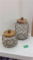 rope wrapped jars W/