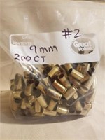 #2 9mm Brass for reloading 200 count