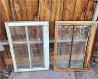 Pair of matching Wooden Windows vintage