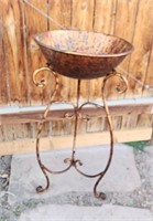Metal Stand with Bowl, bird bath/plant stand