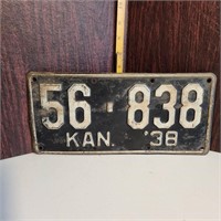 1938 Kansas Licence Plate