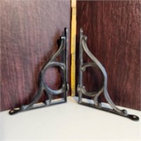 Matching set vintage iron shelf holders