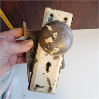 Vintage metal door knob set