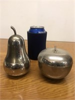 Stainless steel pear and apple candles