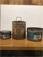 3 Vintage Cans Texaco, Master Mix & Dusco