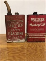 2 Vintage Cans - Walker Hydro and a Gas Can