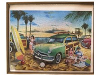 Puzzle Picture Woody Station Wagon Beach Scene