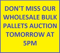 Don't miss our wholesale bulk pallets auction tomM