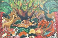 Haitian school,  Adam and Eve & folder of 3 works