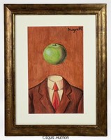 Surrealistic Pastel Drawing in style of Magritte
