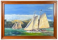 Pierre Bonnard (in style)- Sailboats Oil Paintings