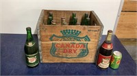 Full case of Canada dry and wooden box