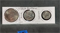 1976 Bicentennial $1 Ike , Half & Quarters