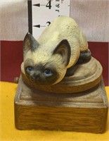 Ceramic Cat Music Box WORKS