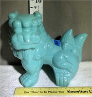 Turquoise Blue FOO-DOG Statue-9.5 inches tall