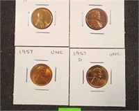 4 UNCIRCULATED LINCOLN PENNIES