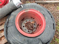 Two Commercial Truck Tires and Rims