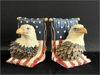 Bald Eagle with American Flag bookends.