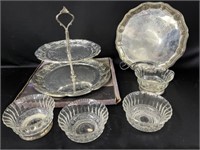 Glass & metal serving pieces