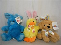 3 count new Easter stuffed Animals