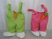 Pair new Easter Bunny Pants canvass Totes