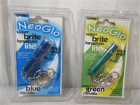 2 count new NeoGlo LED Keychains