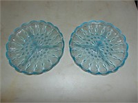 2 - Light Blue Matching Divided Dishes