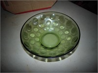 Green Depression Bubble Bowl