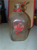 Weber's Gallon Glass Milk Jug ( Joliet, ILL)