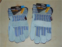 2- Pair Leather Palm Gloves ( New , Large)
