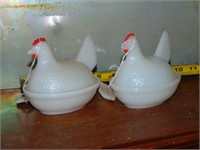 2 - Milk Glass Hen on a Nest