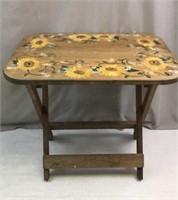 Folding Sunflower Tray Table Wood