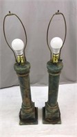 2 C.1950s Marble Table Lamps