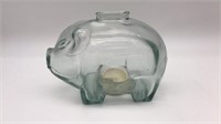 Clear Glass Piggy Bank