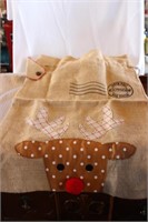 Burlap Rudolph North Pole Bag for Decorations
