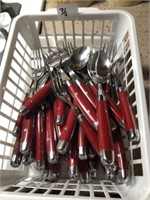 Stainless Flatware (Red Handle ~ 40 PCS)