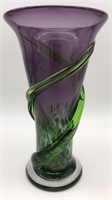 Art Glass Vase Murano Style Amethyst