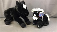 2 Stuffed Horses Black