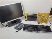 Dell Computer Monitor, Keyboard, Vintage GE