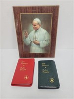 Pope John Paul Picture with 2 Bibles