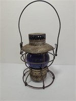 Vintage Blue Globe Rail Road Lantern