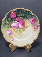 Vintage Hand Painted Rose Plate Signed by Segur