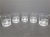 5 Jim Beam Black Whiskey Glasses
