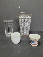 Vintage Martini Shaker Glass, Old Crow Glass, 2