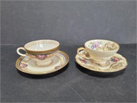 2 Vintage Tea Cups with Saucers