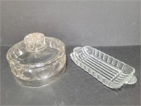 Glass Dome Lid 6.5" Wide and Glass Butter tray