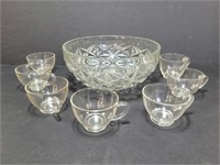 Vintage Punch Bowl with 8 Cups