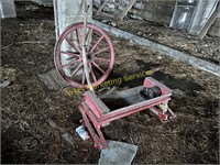 Wagon Seat & Wheel, Wagon Parts, Barn Beam