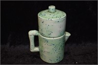Vintage Speckleware Coffee Pot Shape Salt & Pepper