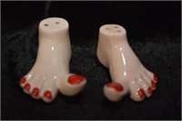 Vintage Bare Feet w/Red nail polish Salt & Pepper
